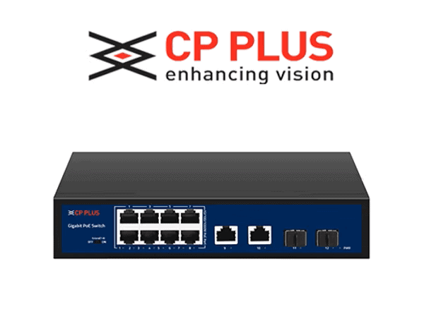 CP Plus 8 Port Giga PoE Switch with SFP Port (CP-DNW-GPU8G2F2-96)