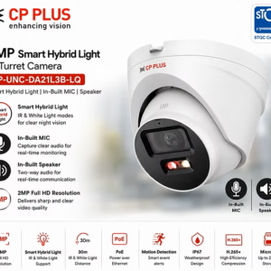 STQC | CP Plus 2MP Night Color IP Dome CCTV | Two Way | CP-UNC-DA21L3B-LQ